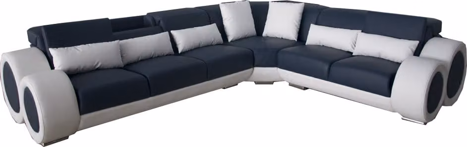 Design Eck Couch mit USB,Polster Sofa Leder Sitz Garnitur Moderne Sofas Sitz