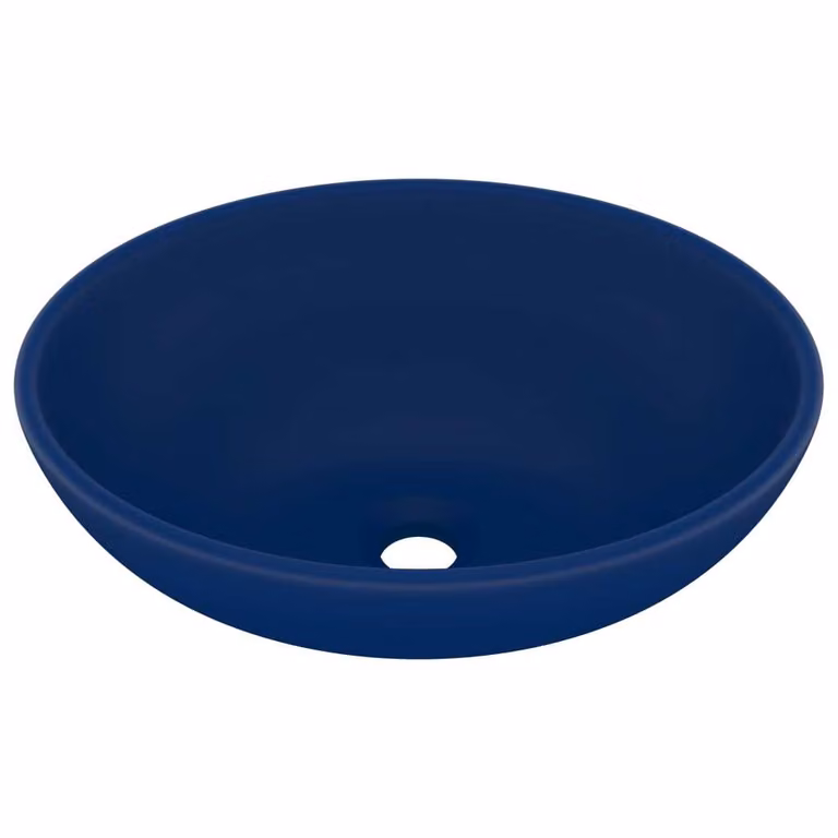 Lavandino Lusso Ovale Blu Scuro Opaco 40x33 cm in Vetroceramica