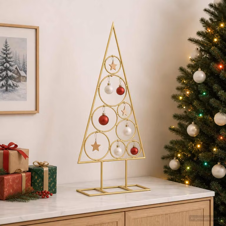 vidaXL Albero di Natale in Metallo con Supporto Circolare KUOPIO 60 cm