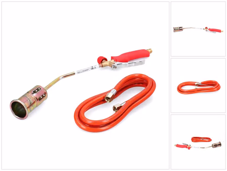 Bruciatore di preriscaldamento industriale Rothenberger RoMini Premium (030961E) + tubo flessibile da 2 metri, bruciatore ad alte prestazioni, 1060 °C