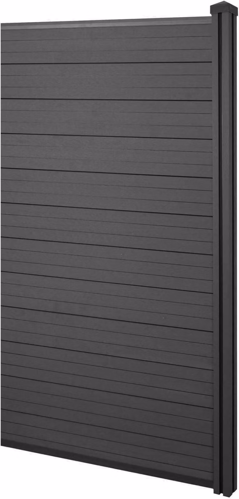Schermo privacy in WPC Sarthe, recinzione frangivento, palo in WPC ~ elemento di prolunga stretto, 0,98 m antracite
