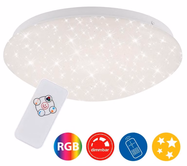 Lampada da soffitto LED dimmerabile RGB telecomando 10W bianco metallo-plastica Briloner