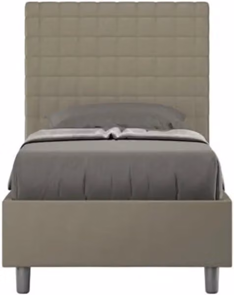 Letto singolo senza rete imbottito 80x200 similpelle cappuccino Sunny