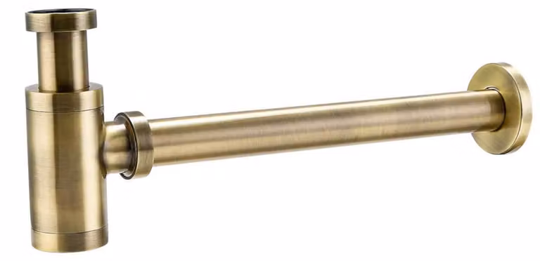 Sifone a colonna in ottone spazzolato - Accessorio per scarico per lavabi in pietra naturale