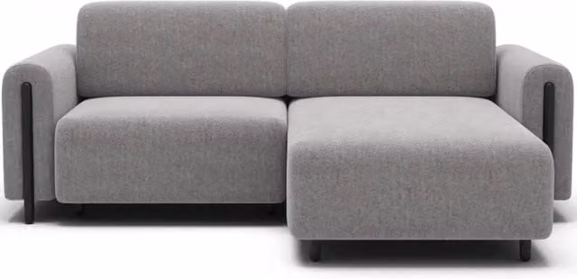 Divano ad angolo convertibile ARVESSA MEUBLORAMA grigio, tessuto bouclé, con funzione letto e contenitore, angolo destro, L 244 x P 154 x H 95 cm – 1
