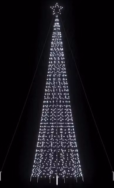 Albero di Natale a LED con Punte 1534 LED Bianco Freddo 500 cm 4016405