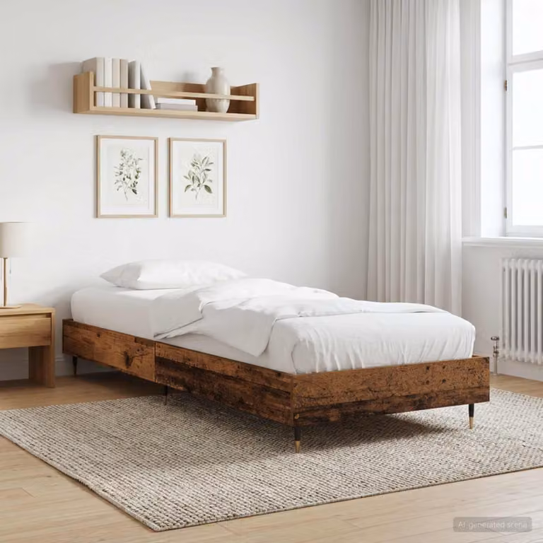 Struttura del letto moderna vidaXL in legno color marrone L 80 x P 200 x H 203 cm