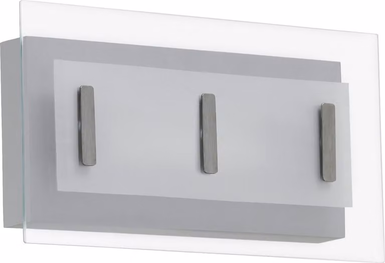 Lampada da parete a LED, zincata, con paralume in vetro, altezza 33 cm, modello MIRANO