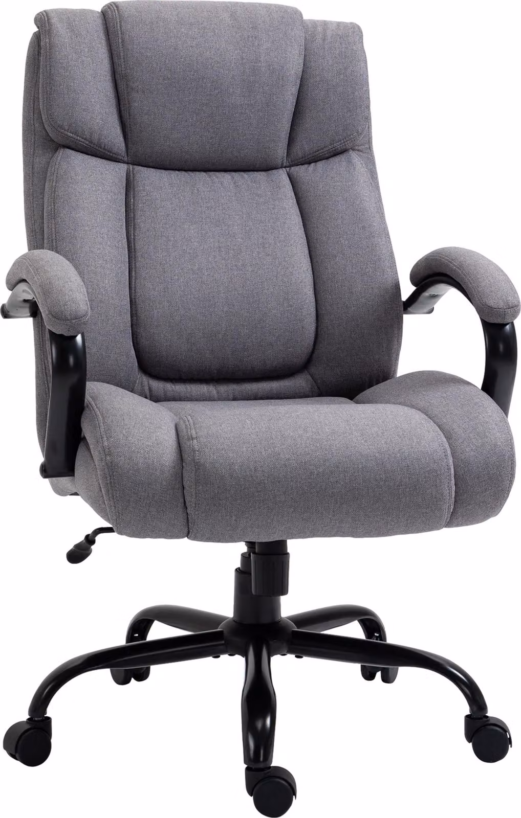 Sedia da ufficio Moonbite con seduta extra-larga, sedia da scrivania con funzione basculante, imbottitura spessa, portata fino a 220 kg, rivestita in tessuto e schiuma, colore grigio chiaro