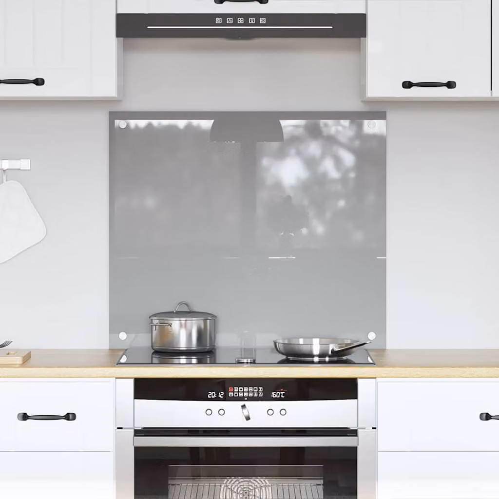 Schienale da cucina vidaXL in vetro temperato Grigio chiaro L: 70 cm, H: 60 cm