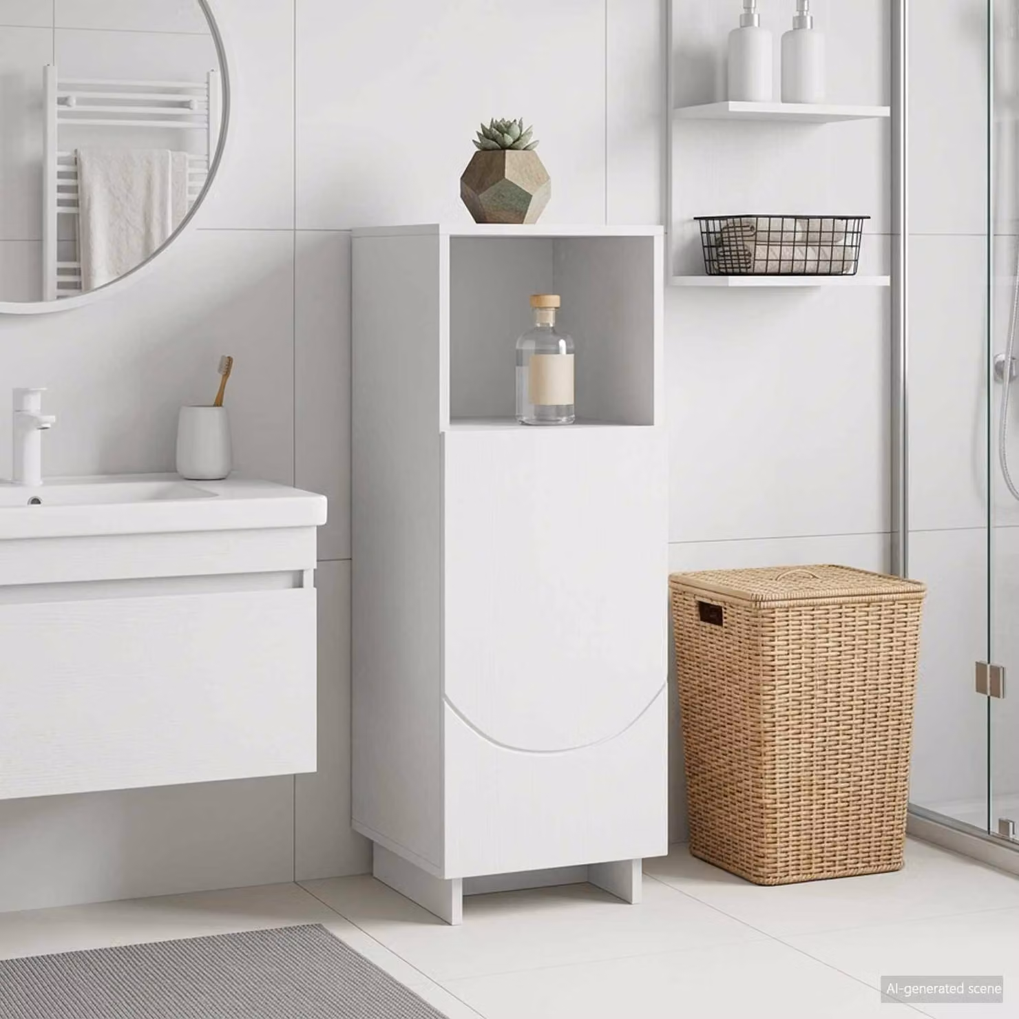 Mobile bagno moderno vidaXL Bianco in MDF L: 36,5 cm, P: 38,0 cm, H: 95,0 cm