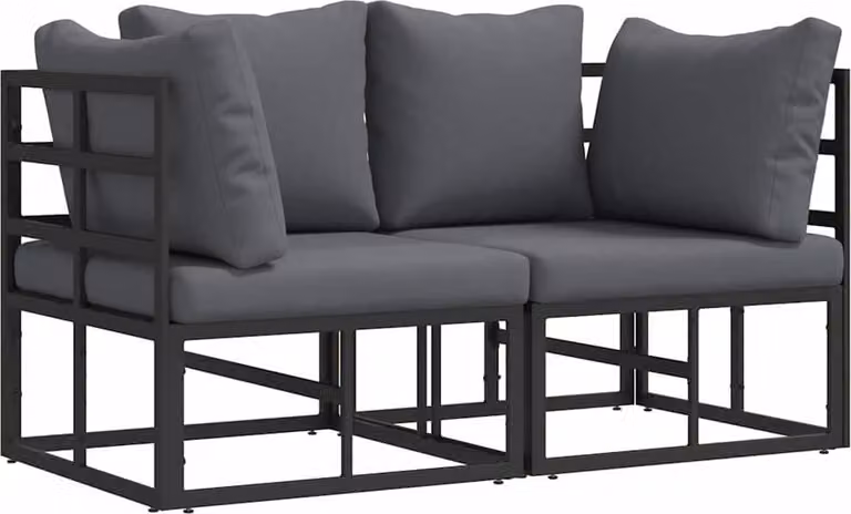Mobili da Esterno 2 Pezzo Nero e antracite 71,5 x 71,5 x 71 cm