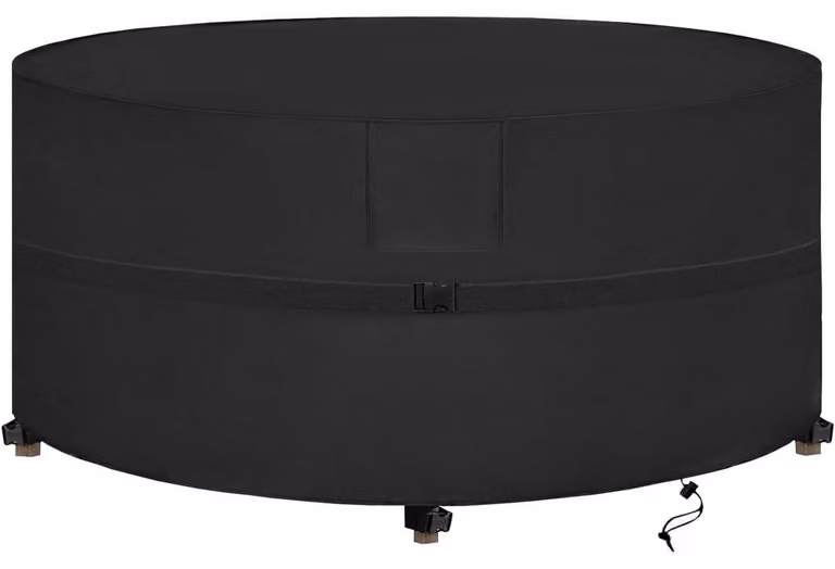 SIRUITON Copertura per mobili da giardino Ø135x80CM, Telo protettivo rotondo per tavolo da giardino, Telo resistente per mobili da esterno 420D