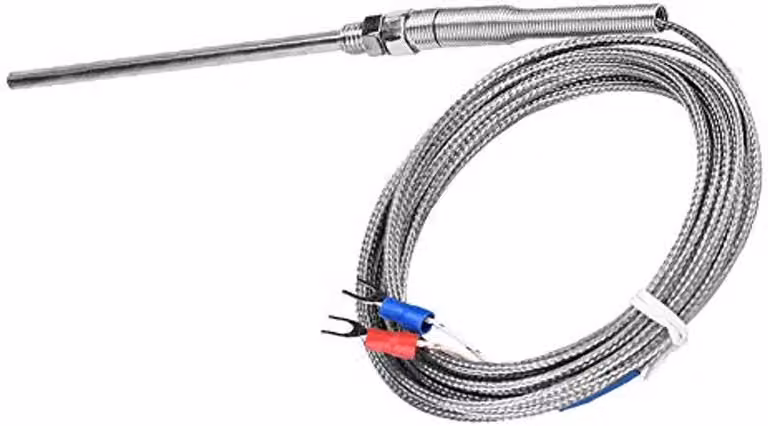 Termocoppia, sensore di temperatura, filo di tipo K, connettore M8, cavo di 100 mm, lunghezza della sonda, intervallo di temperatura: 0~400 (4 metri)