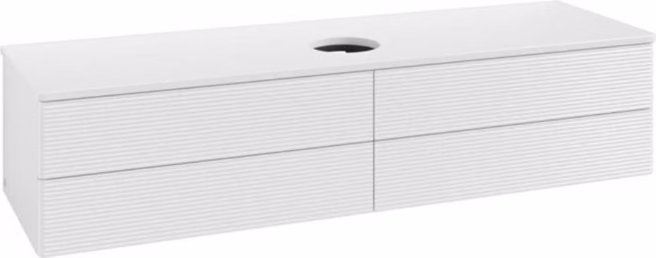 V&B Mobiletto con struttura frontale - illuminazione Antao 160x50cm, WBP colore Lac, laccato bianco