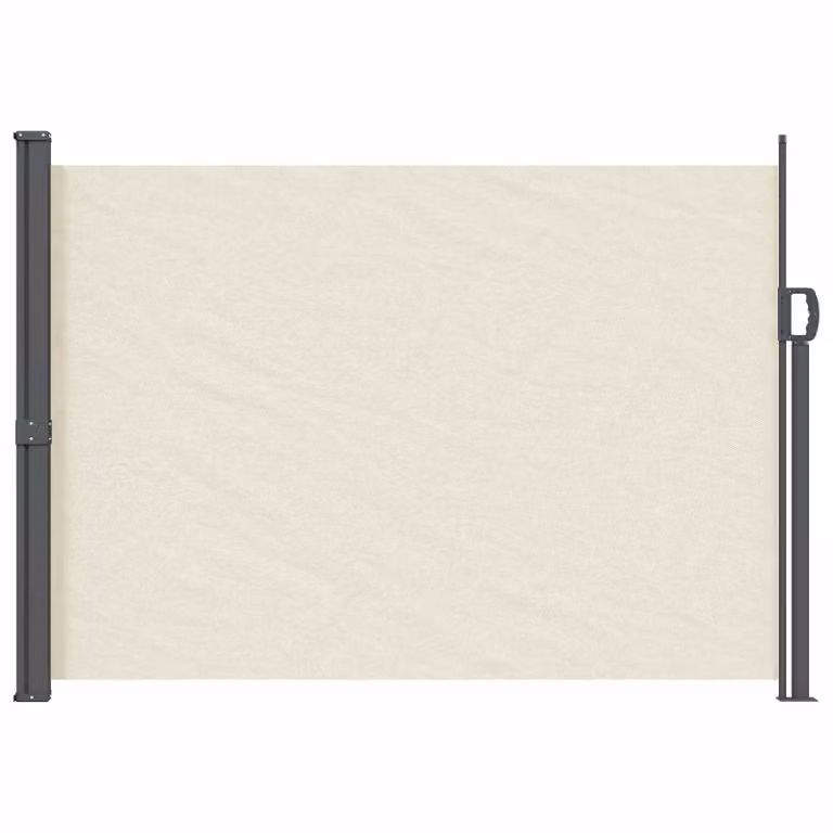 Tenda laterale retrattile manuale vidaXL in poliestere beige con struttura in acciaio, L: 300 cm, H: 160 cm