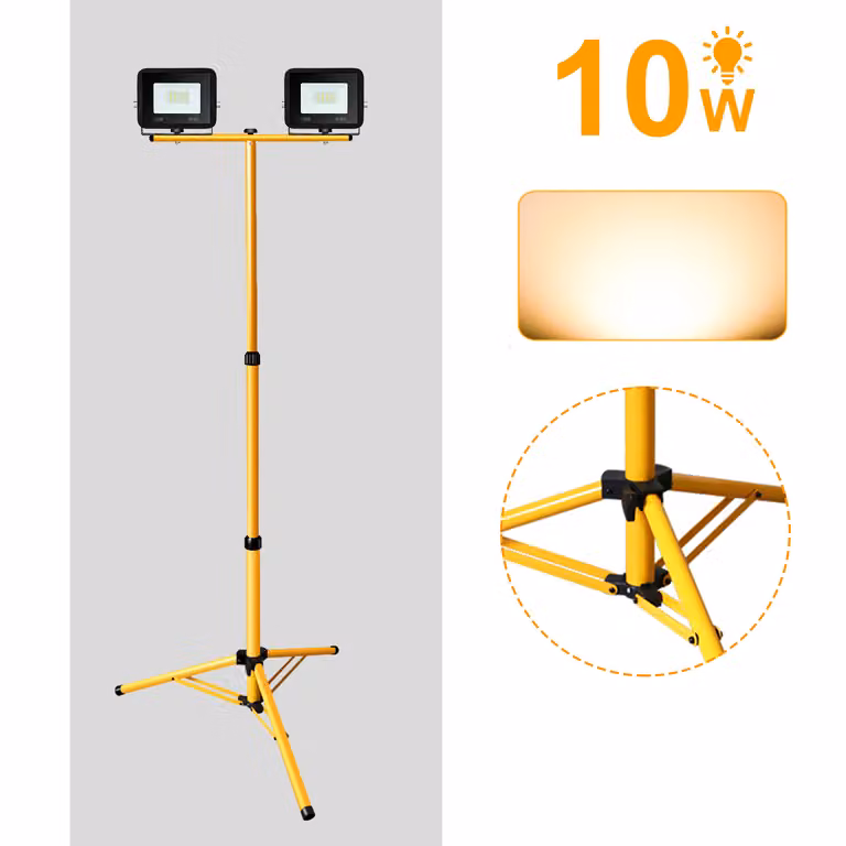 Jopassy Proiettore a LED con treppiede Proiettore da costruzione per esterni IP66 Proiettore per giardino cortile cortile 2X10W bianco caldo