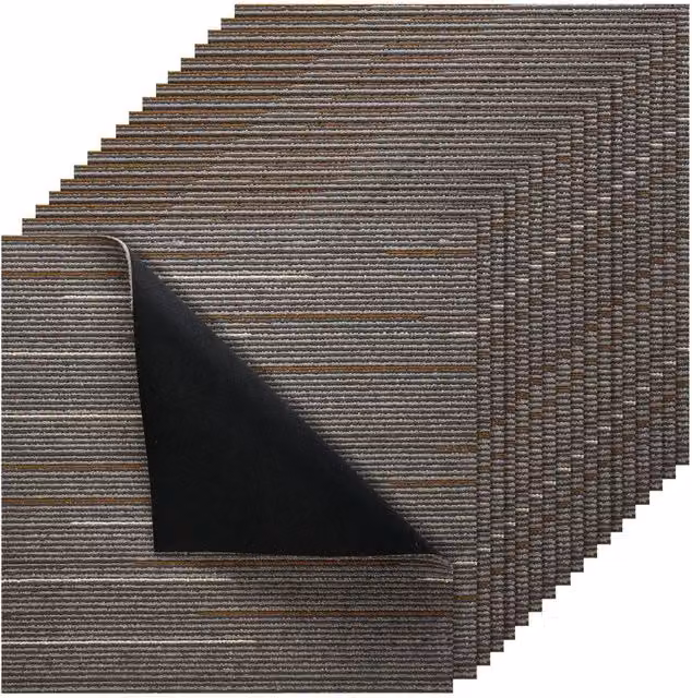 Piastrelle per moquette modulari 24 pezzi 610x610 mm, pavimento morbido per fai da te e casa, marrone scuro