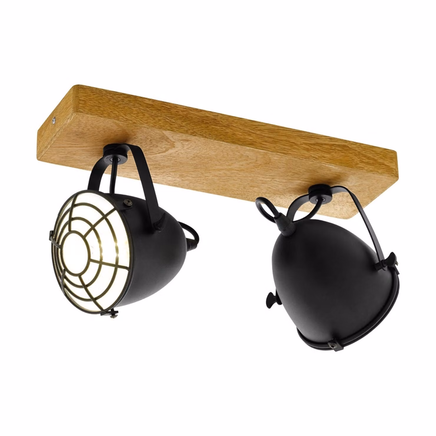 EGLO Spotlight Gatebeck 2 lampade acciaio e legno nero