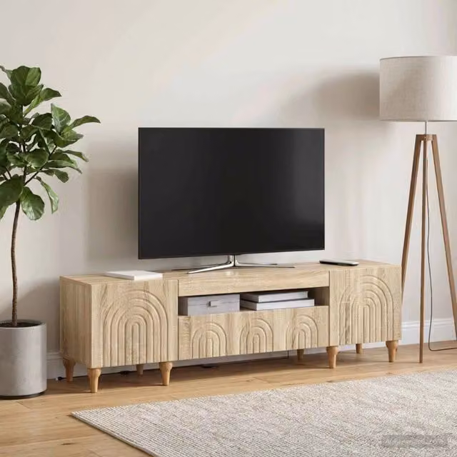 Mobile TV LED ALKMAAR 153 x 35 x 43 cm Rovere Sonoma 896247