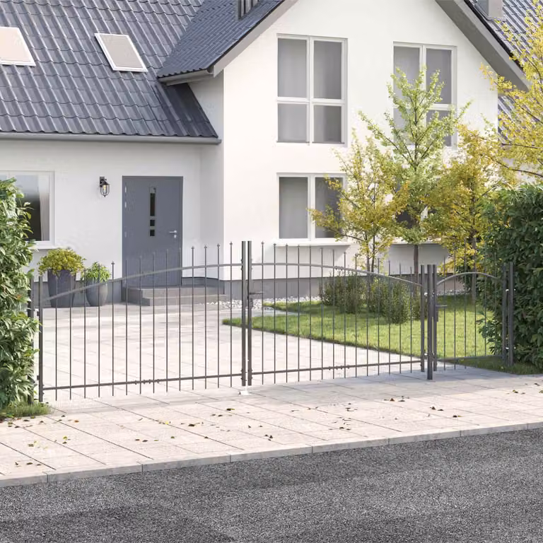 Cancello da giardino doppio vidaXL WOERDEN in acciaio antracite L: 500 cm, H: 150 cm