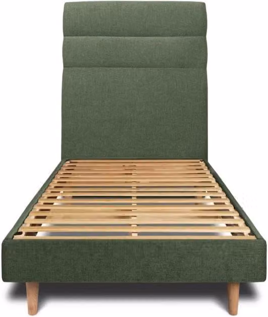 Letto 90x200 cm con testiera in linea - Tessuto Tela opaca