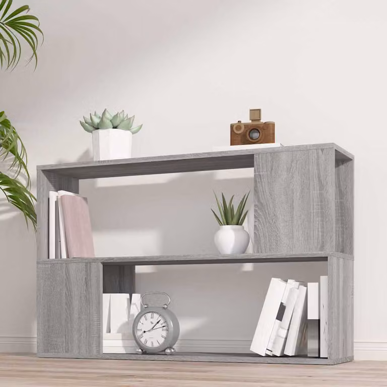Libreria moderna da parete vidaXL in legno e MDF Grigio opaco L: 100 cm, P: 24 cm, H: 63 cm