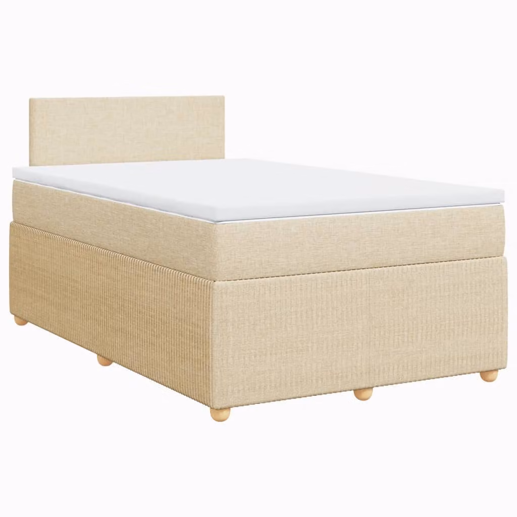 Giroletto a Molle con Materasso Crema 120x200 cm in Tessuto