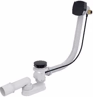 kielle Set di scarico - Set di scarico e troppopieno per vasca con riempimento, lunghezza 570 mm, nero opaco 11601034