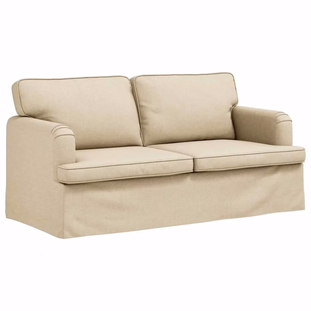 Divano moderno vidaXL in tessuto beige con struttura in metallo L: 162 cm, P: 80 cm, H: 85 cm – 2