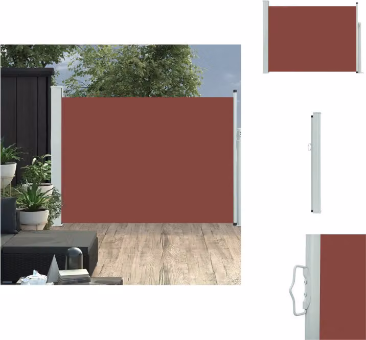 vidaXL Tenda laterale estensibile 100×500 cm Marrone - Ombrelloni e tende da sole