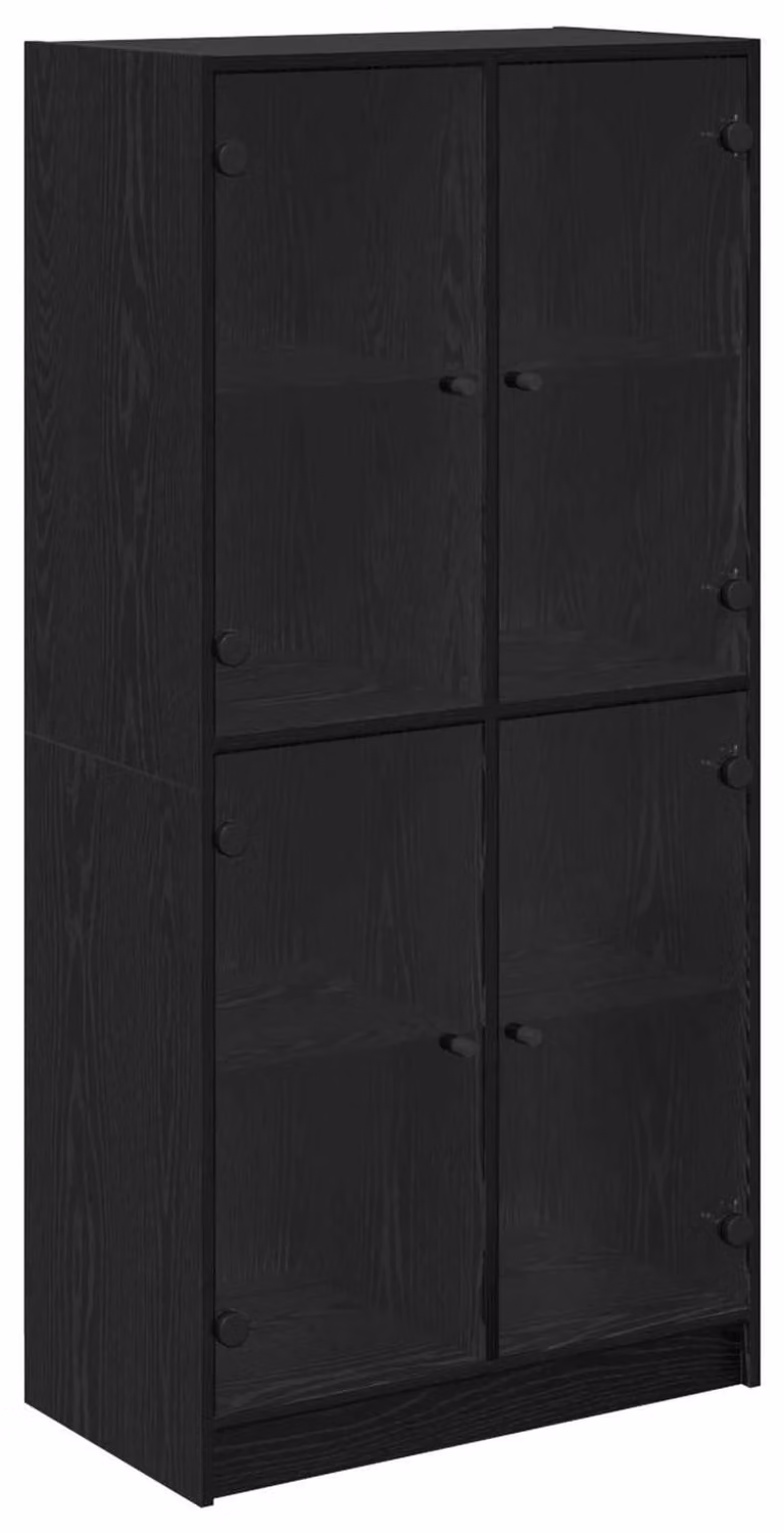 Credenza Rovere Nero 68 x 37 x 142 cm Legno multistrato