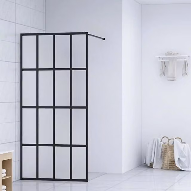 Cabina Doccia a Nicchia vidaXL con Schermo in Vetro Temperato Opaco L: 140 cm, H: 195 cm – 1