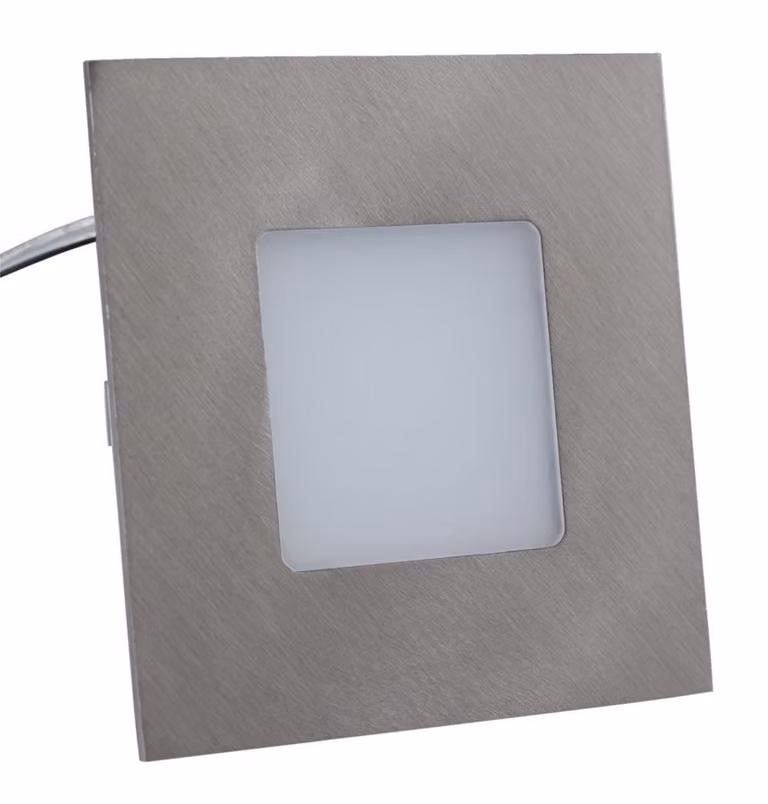 Pannello LED, 2700K, bianco caldo, 12 LED, 2,2W, alimentatore incluso, aspetto acciaio inox