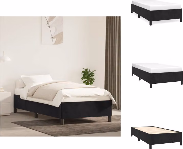 vidaXL Struttura letto nera 90x190 cm in velluto - Letti e strutture letto