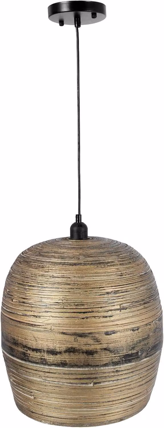Lampada a sospensione PURO Bambù Oro 33x33 cm ##