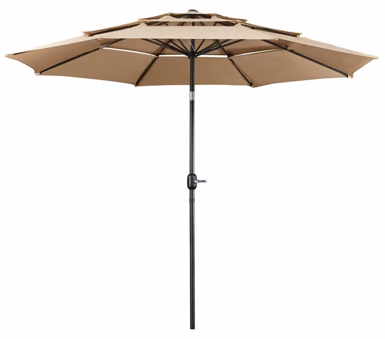 Ombrellone da mercato - Inclinabile - Tetto a 3 strati - Protezione UV - Ventilato