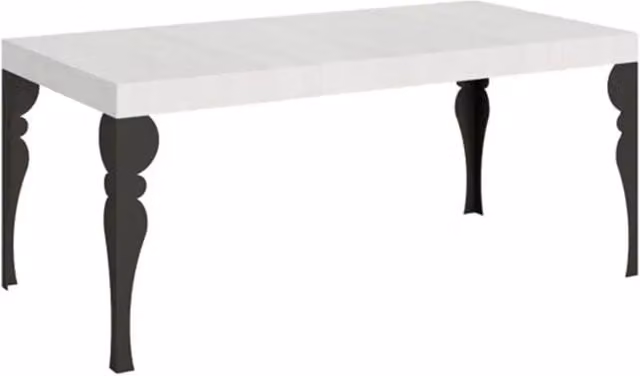 Tavolo da pranzo allungabile Itamoby moderno in finitura bianco frassino con gambe in metallo