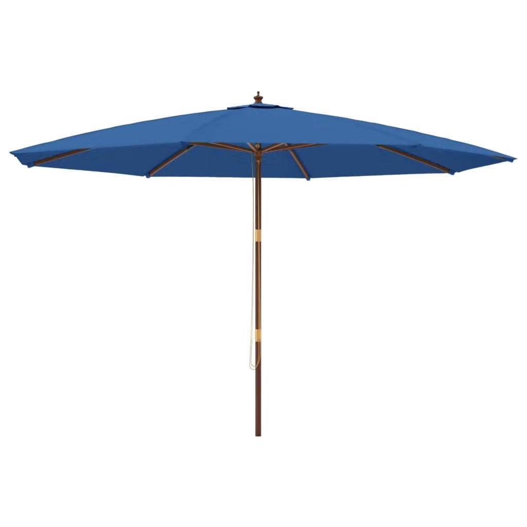 Ombrellone da Giardino con Palo in Legno Azzurro 400x273 cm