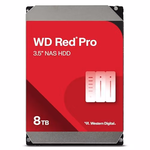WD Red Pro 8TB NAS Hard Disk Interno 3,5" - 7200 RPM, SATA 6 Gb/s, CMR, Cache da 256MB