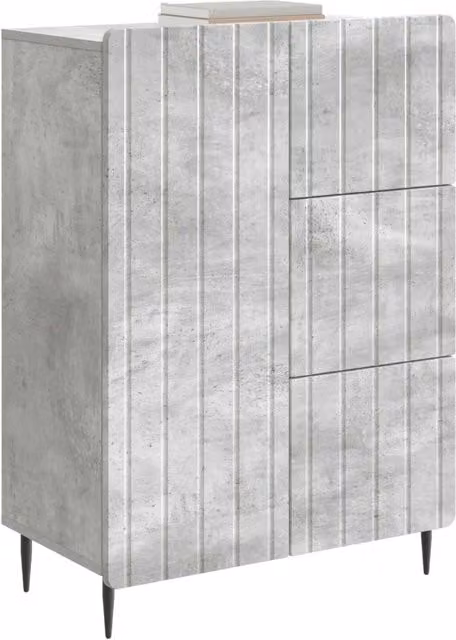 Credenza moderna DESIGN IN in stile Grigio Cemento con cassetto, L 66 cm x P 34,5 cm x H 91,5 cm