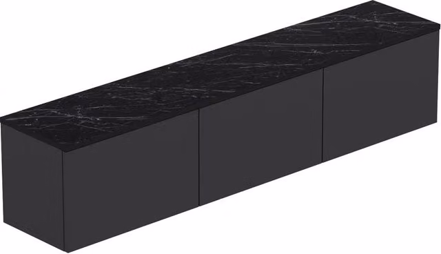 Mobile TV sospeso in legno con illuminazione a LED "Neon" - 160 x 32 x 35 cm - Grigio antracite