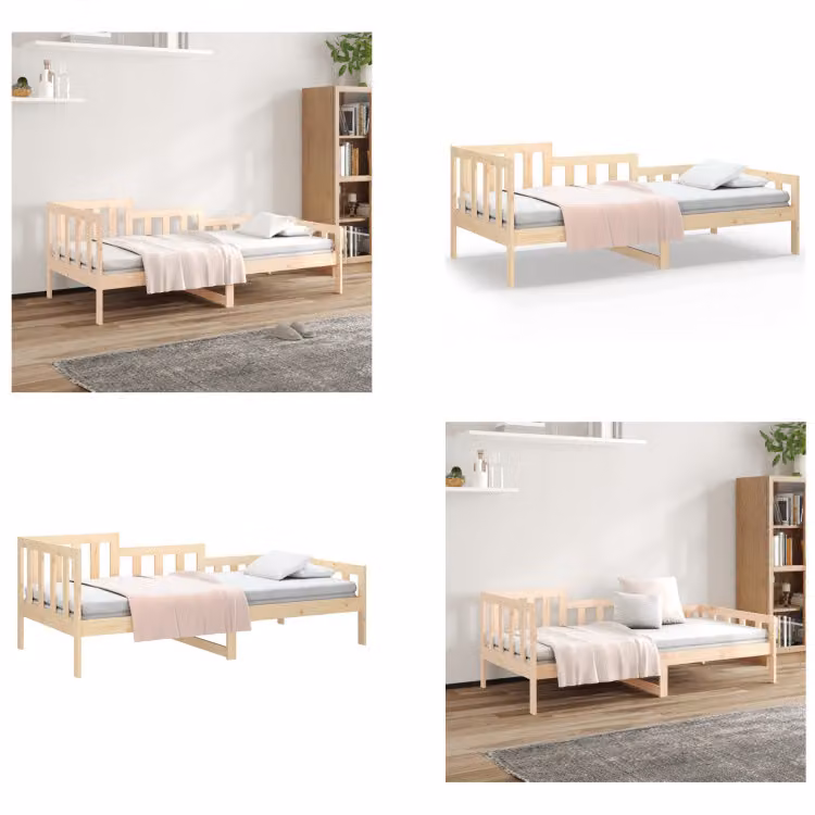vidaXL Letto da giorno 90x190 cm in pino massiccio - Letto da giorno - Letti da giorno - Letto da giorno in legno - Letto da giorno in legno massiccio