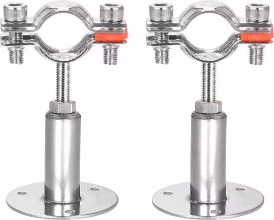 Supporto per tubi - Supporto per rubinetto - Fissaggio tubi - Design regolabile - Diametro 25-28 mm - Rivestimento color argento