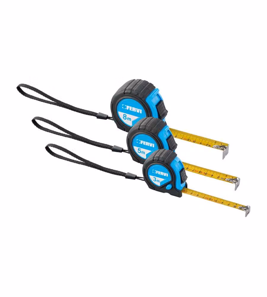 Fervi Flessometro 3m x 16mm con Impugnatura Antiscivolo e Blocco