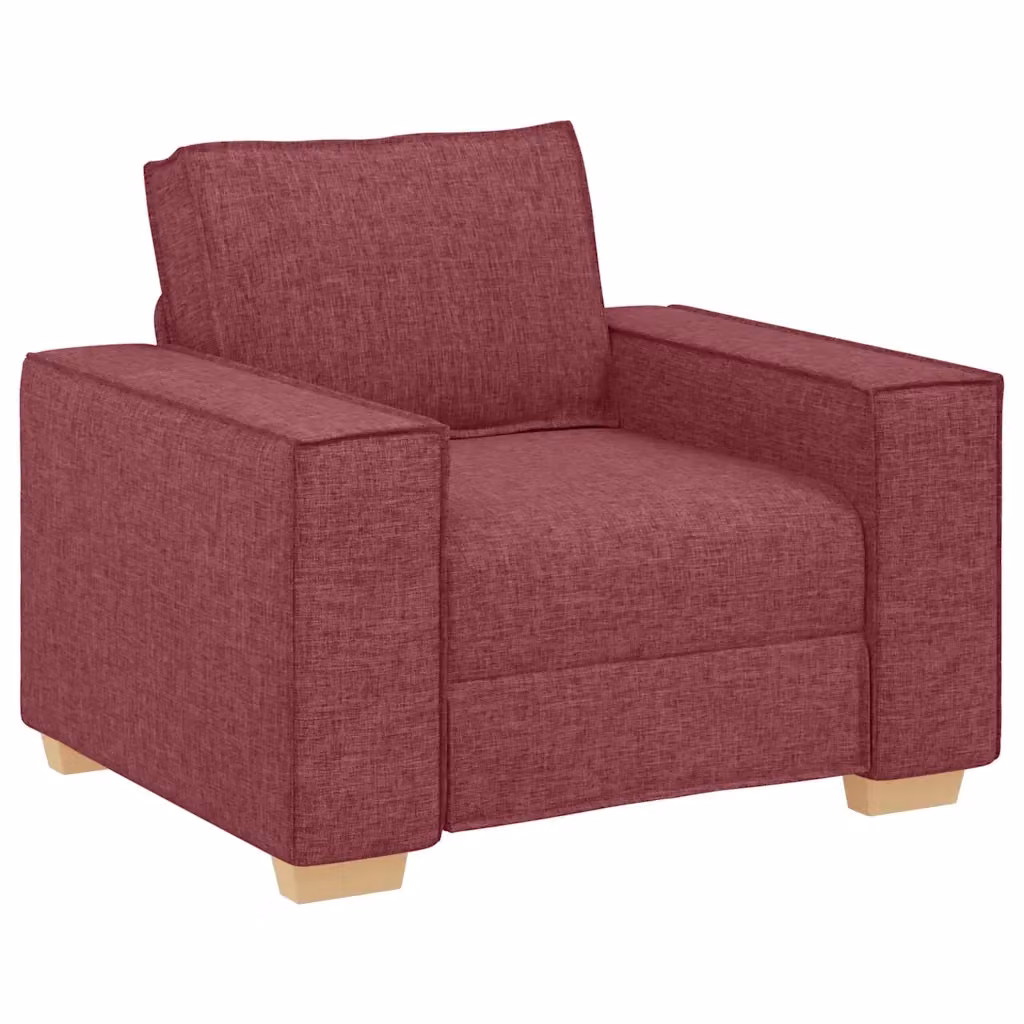 Poltrona Lounge moderna vidaXL in tessuto rosso con braccioli L: 100 cm, P: 78 cm, H: 84 cm – 2