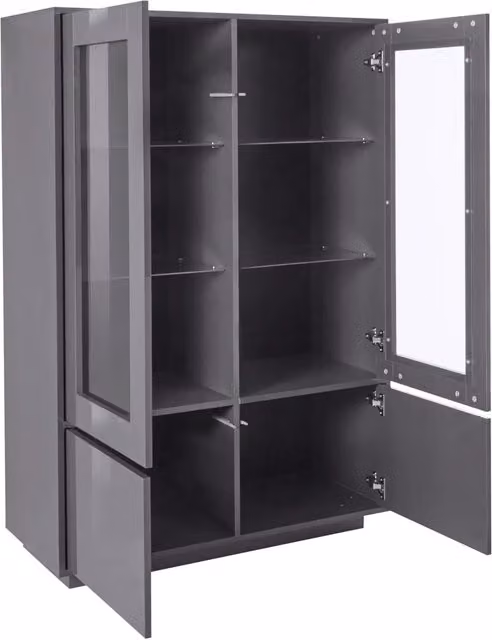 Credenza moderna alta con vetrina 100cm cucina soggiorno antracite Syfe Report