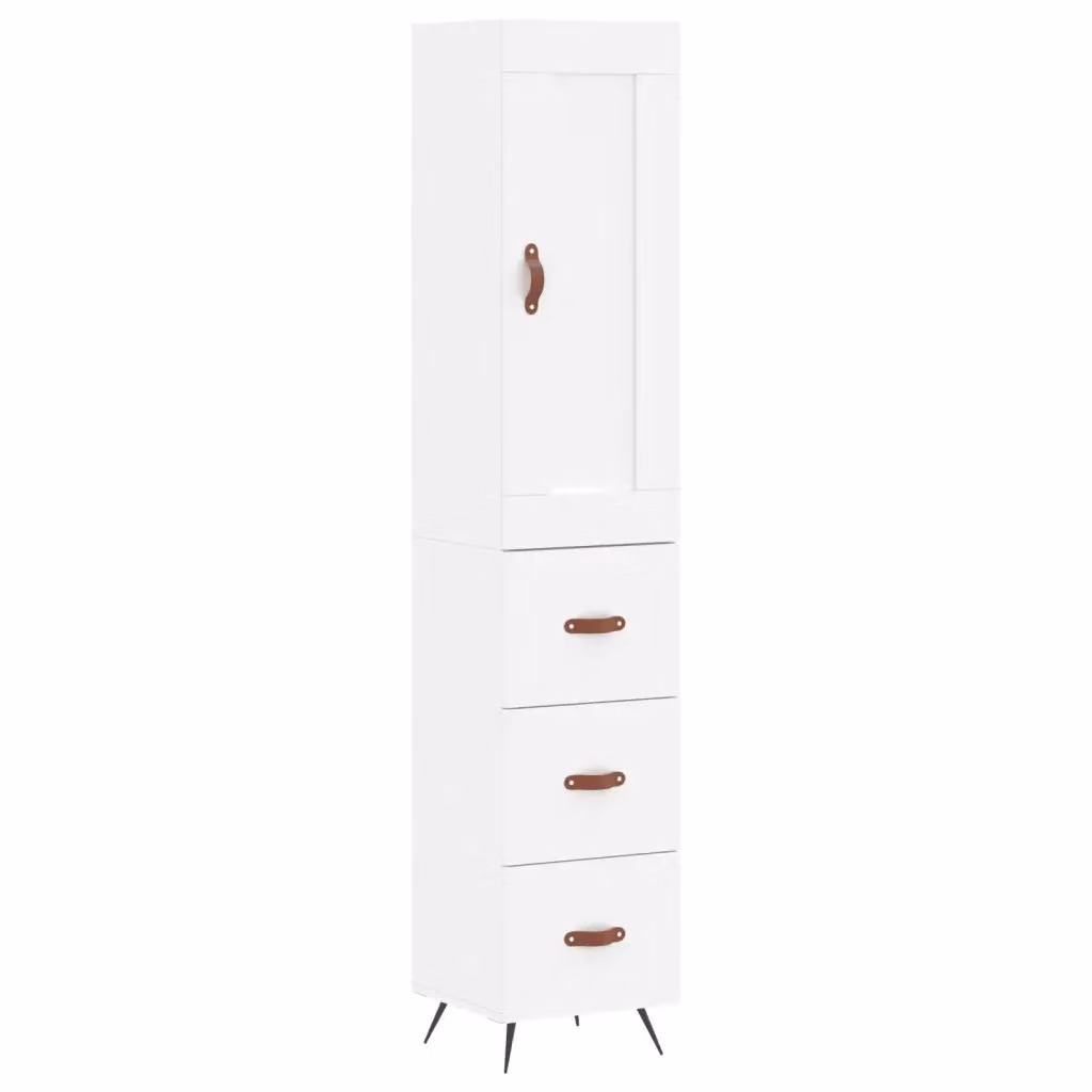 Credenza Buffet Armadio Design Mania Bianca in Legno Multistrato per Cucina e Soggiorno L/P/H: 34,5 x 34 x 180 cm – 2