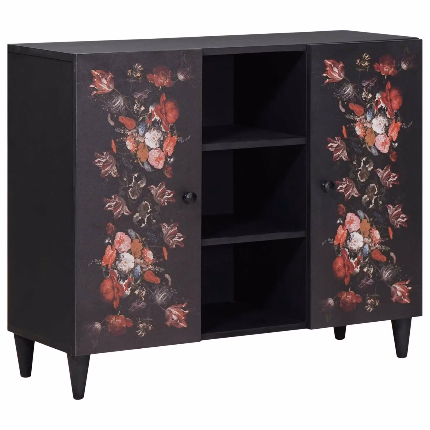 Armadio di stoccaggio moderno vidaXL in legno di mango multicolore L: 90 cm, P: 33 cm, H: 75 cm