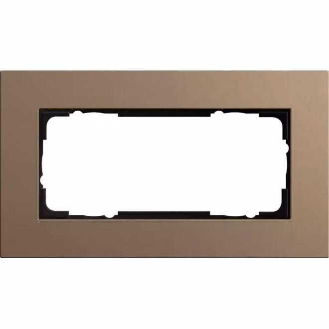 Cornice di copertura Gira a 2 moduli senza barra centrale Gira Esprit Lin.Mplx.Marrone chiaro 1002221